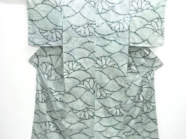 JAPANESE KIMONO / KOMON / ALL SHIBORI / FLOWRE SEIGAIHA